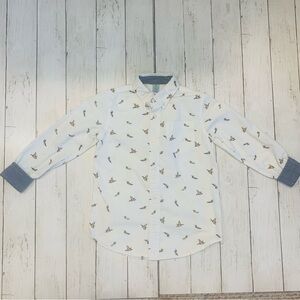 Class Club Boys White, Denim Casual Button Down Shirt‎